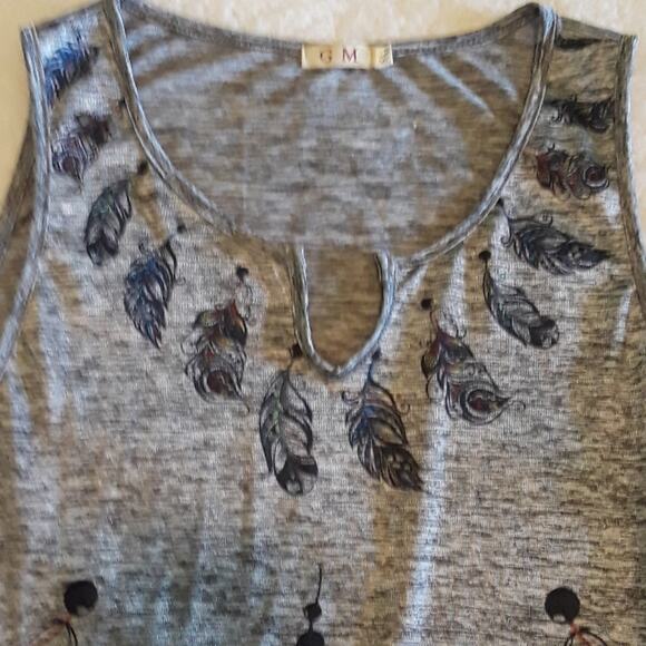 Womens Sz S/M Gray Dream Catcher Summer Lightweight Coverup GM Dress - Picture 3 of 11